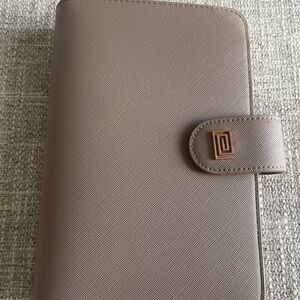 Brown Textured Wallet with Snap Closure
